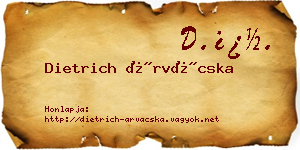 Dietrich Árvácska névjegykártya